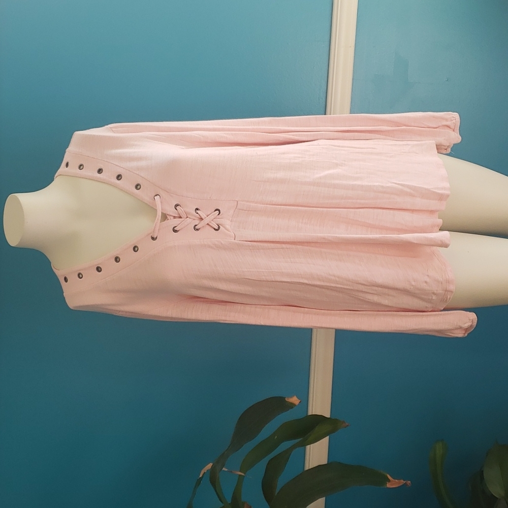 Cupio Pink XL Knit Womens long sleeve v-neck top